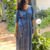 Indigo block printed kaftan1
