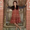 Ajrakh Red dress for Girls