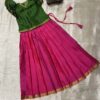 Green-Pink Pavadai-sattai in bamboo silk