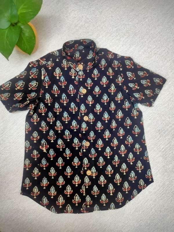 Black Ajrakh kids Shirt