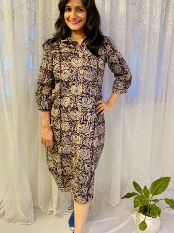 Black Kalamkari shirt dresses
