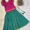 Little miss Sunshine in parrot green and pretty pink pavadai sattai