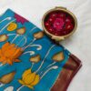 Blue pen kalamkari silk dupattah