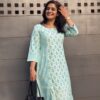 Blue dress in 100% cotton hand block prints makes perfect summer wear