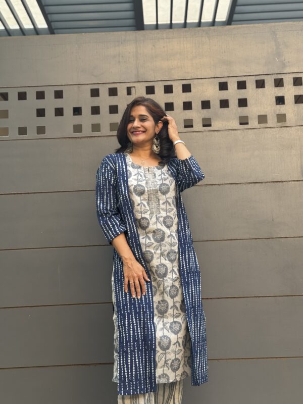 Indigo shrug to go with any outfit