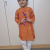 Orange ikkat kurta for boys