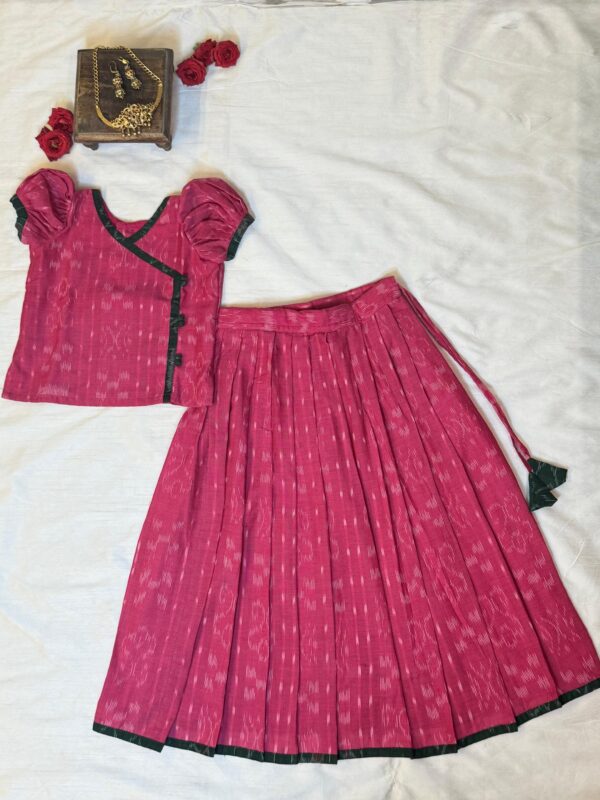 Pink pavadai sattai for girls