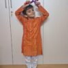 Orange ikkat kurta for boys