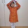 Orange ikkat kurta for boys